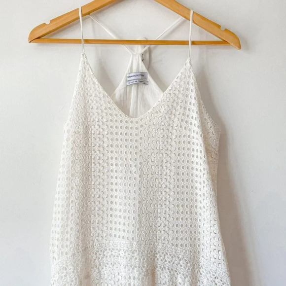 Urban Outfitters Leo Embroidered Tulip Midi Dress Cream White Sz S - Picture 4 of 8